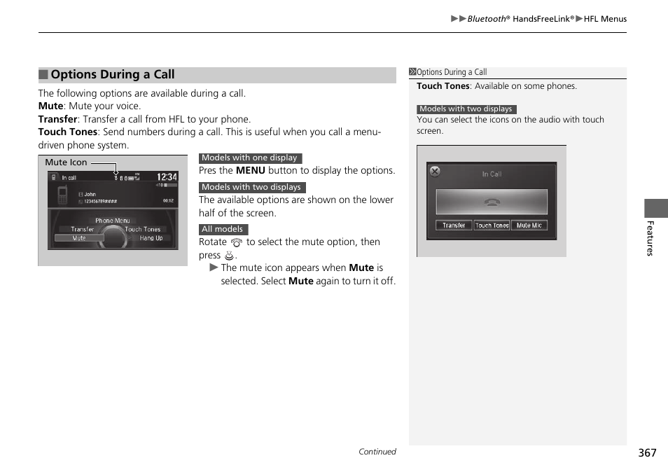 Options during a call | HONDA 1984 Accord Sedan - Owner's Manual User Manual | Page 368 / 593