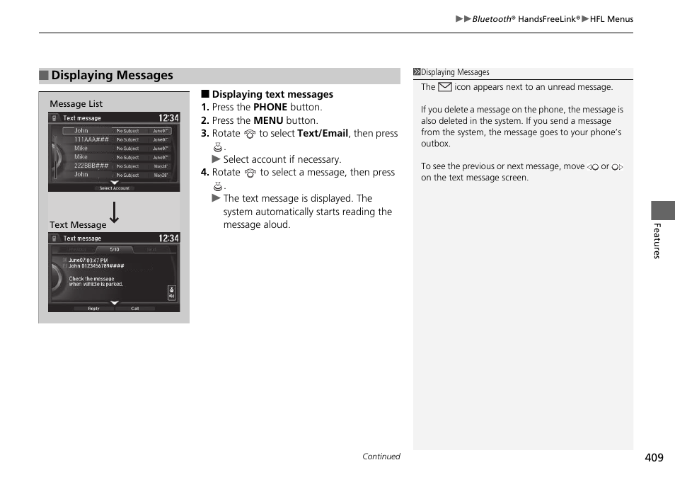 Displaying messages | HONDA 1984 Accord Sedan - Owner's Manual User Manual | Page 410 / 593