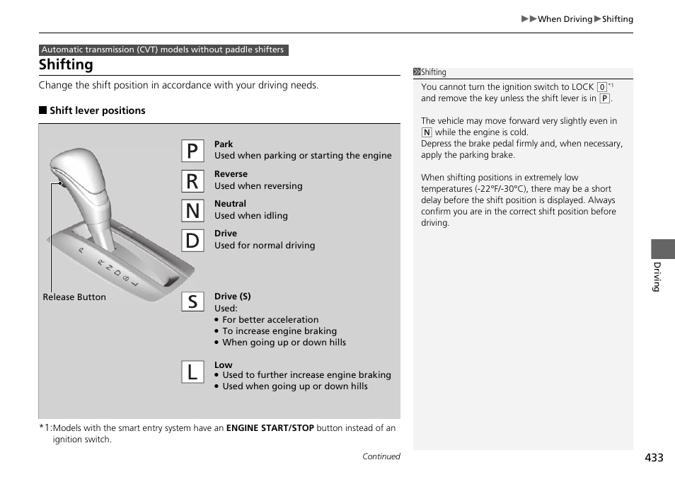 Shifting , 435, 439, Shifting | HONDA 1984 Accord Sedan - Owner's Manual User Manual | Page 434 / 593