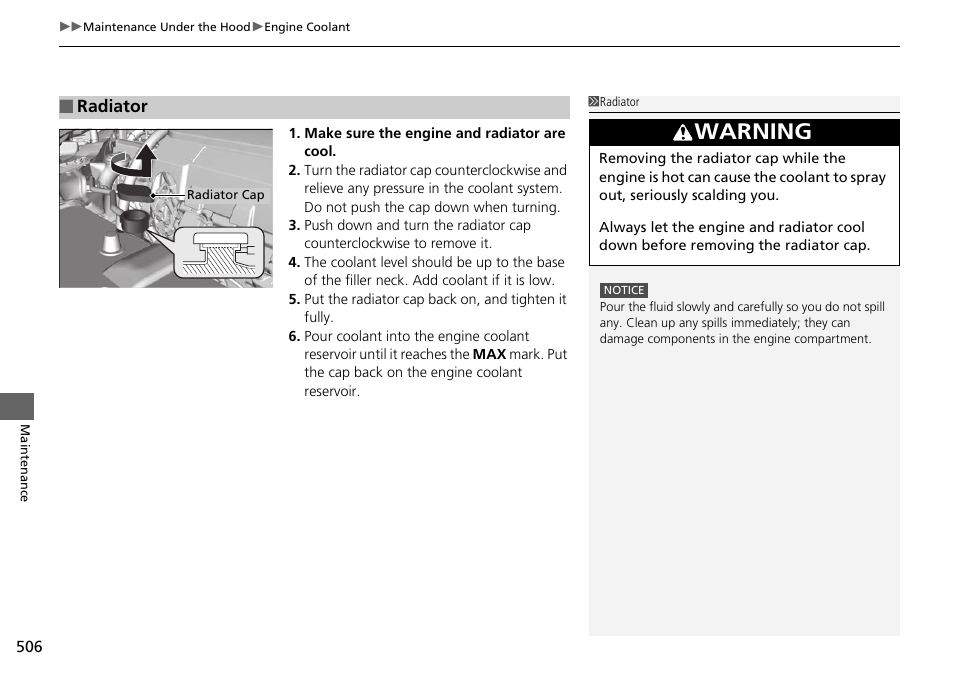 Warning | HONDA 1984 Accord Sedan - Owner's Manual User Manual | Page 507 / 593