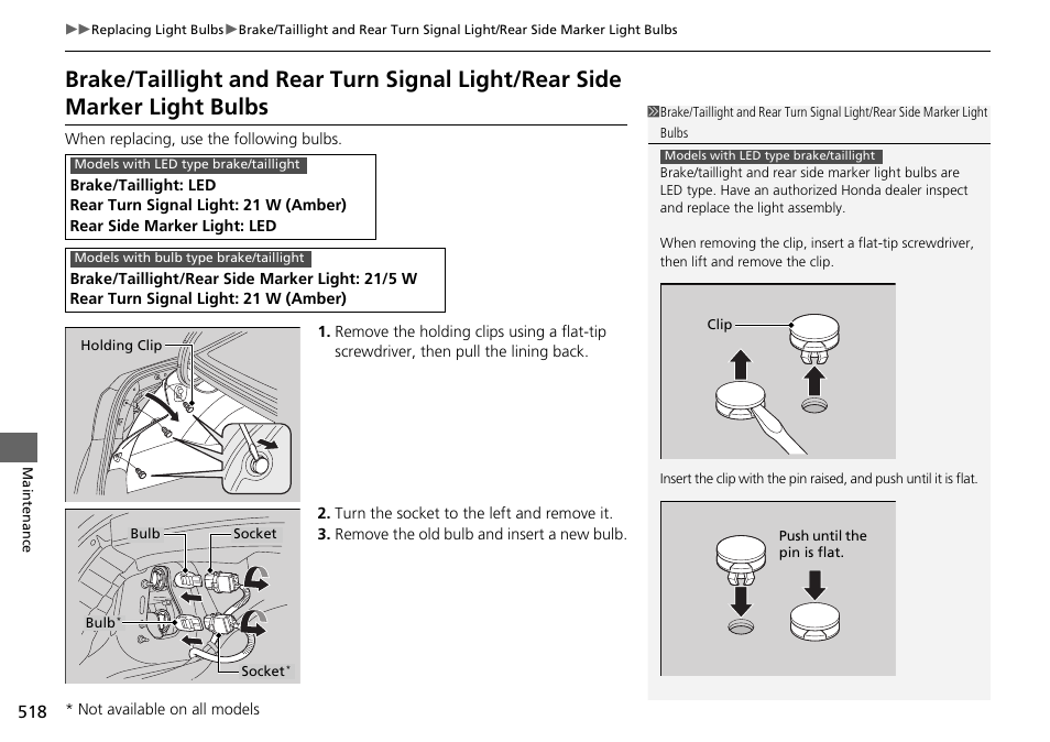 P 518) | HONDA 1984 Accord Sedan - Owner's Manual User Manual | Page 519 / 593