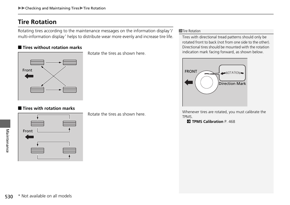 Tire rotation | HONDA 1984 Accord Sedan - Owner's Manual User Manual | Page 531 / 593