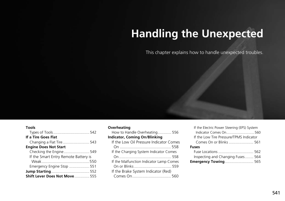 Handling the unexpected, P 541) | HONDA 1984 Accord Sedan - Owner's Manual User Manual | Page 542 / 593