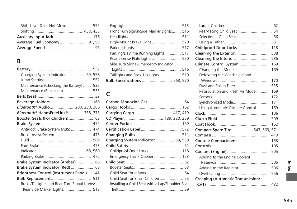 HONDA 1984 Accord Sedan - Owner's Manual User Manual | Page 586 / 593