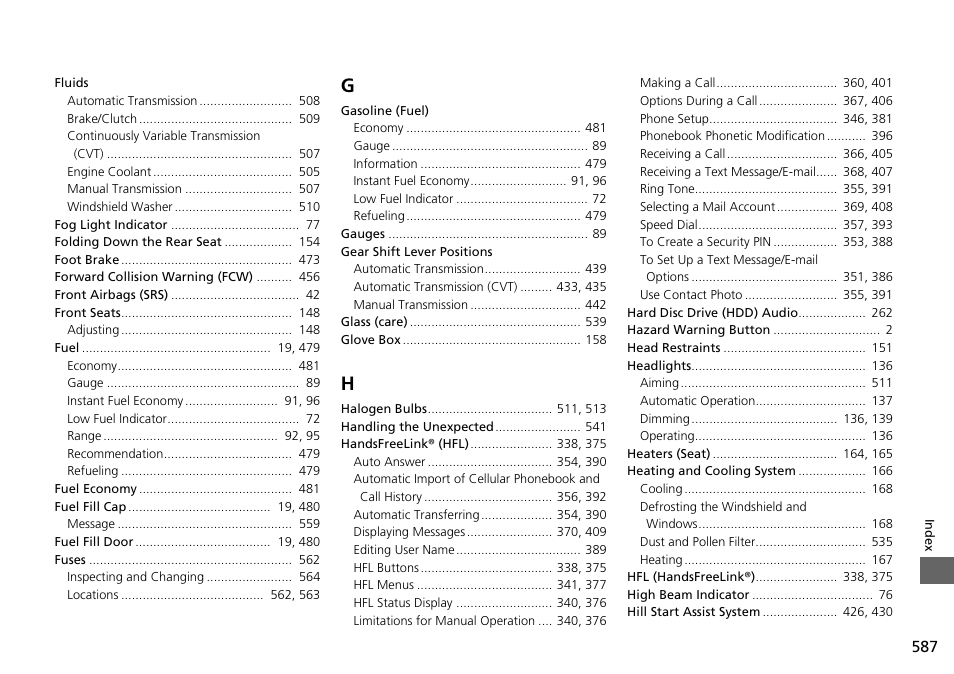 HONDA 1984 Accord Sedan - Owner's Manual User Manual | Page 588 / 593