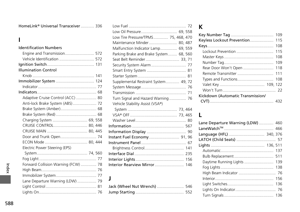 HONDA 1984 Accord Sedan - Owner's Manual User Manual | Page 589 / 593