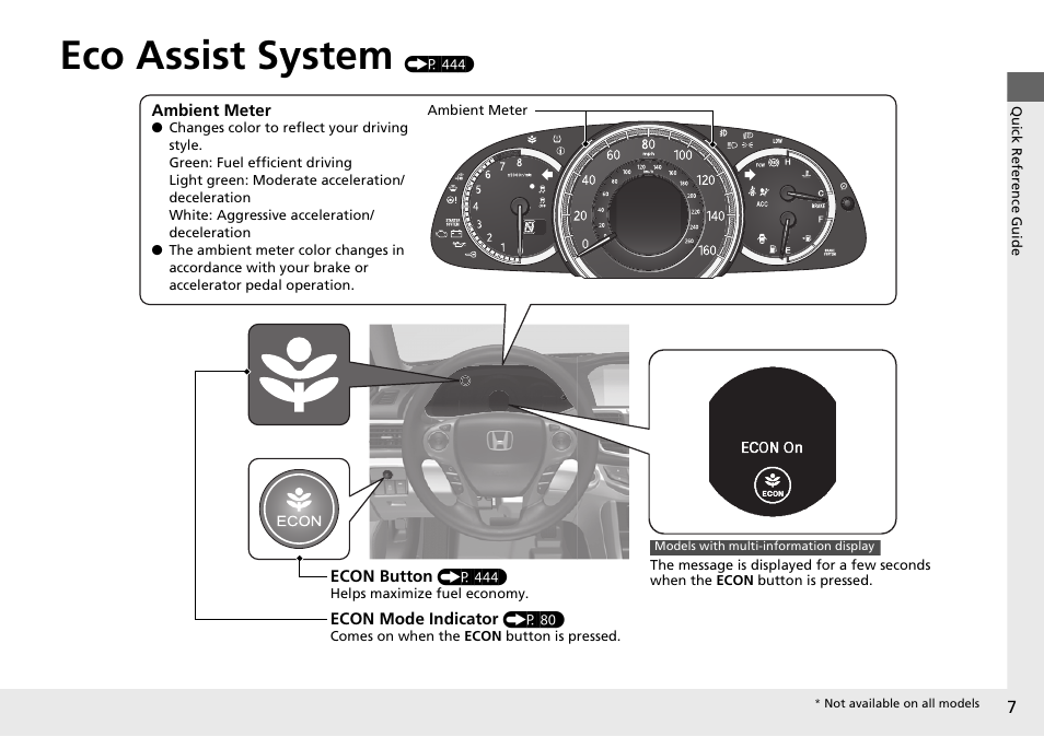 Eco assist system (p 444), Eco assist system | HONDA 1984 Accord Sedan - Owner's Manual User Manual | Page 8 / 593