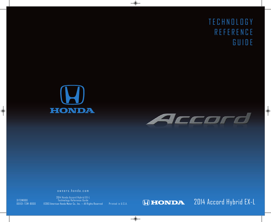 HONDA 2014 Accord Hybrid (EX-L) - Technology Reference Guide User Manual | 18 pages