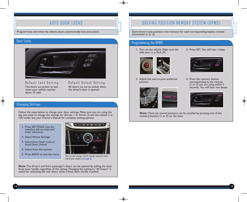 Auto door locks | HONDA 2014 Accord Hybrid (Touring) - Technology Reference Guide User Manual | Page 9 / 25