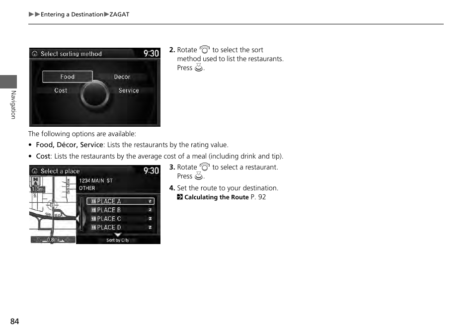 HONDA 2014 Accord Hybrid - Navigation Manual User Manual | Page 85 / 152