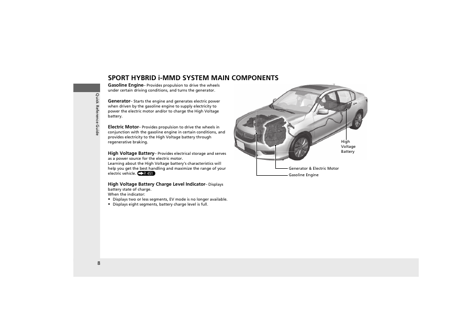 Sport hybrid i-mmd system main components | HONDA 2014 Accord Hybrid - Owner's Manual User Manual | Page 10 / 561