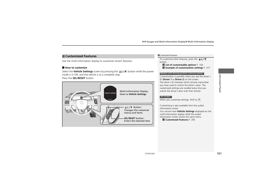 HONDA 2014 Accord Hybrid - Owner's Manual User Manual | Page 103 / 561
