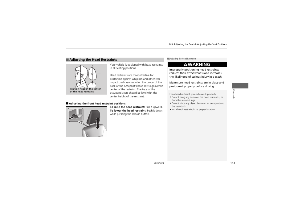 Warning | HONDA 2014 Accord Hybrid - Owner's Manual User Manual | Page 153 / 561