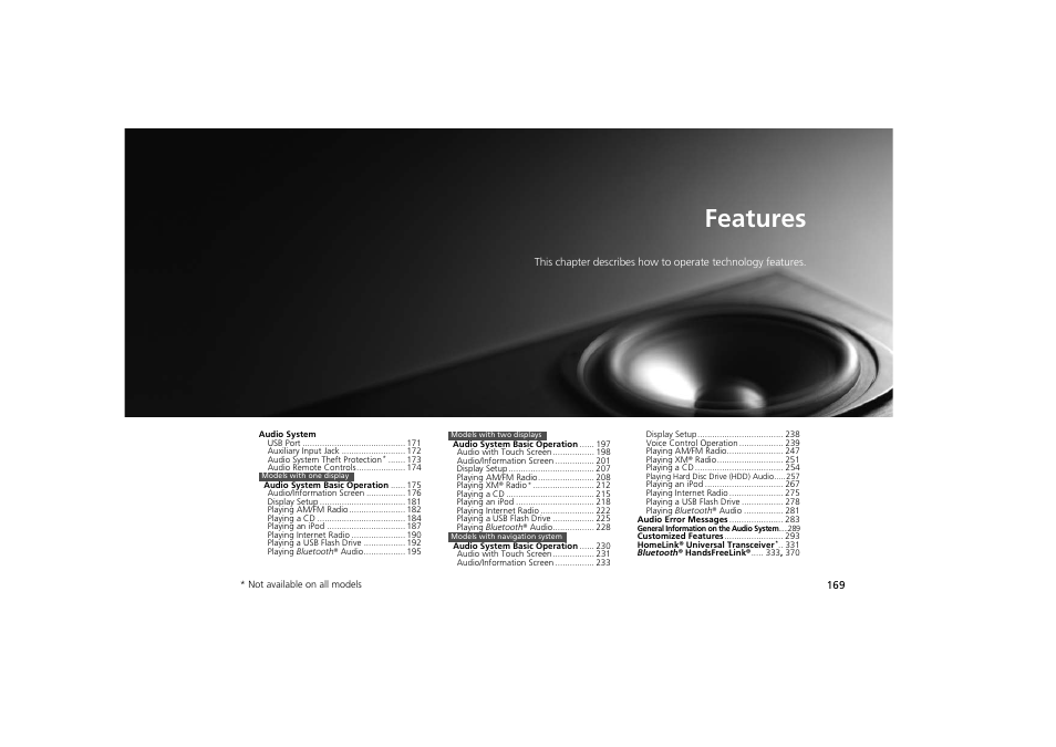 Features | HONDA 2014 Accord Hybrid - Owner's Manual User Manual | Page 171 / 561