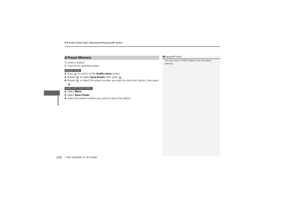 HONDA 2014 Accord Hybrid - Owner's Manual User Manual | Page 216 / 561