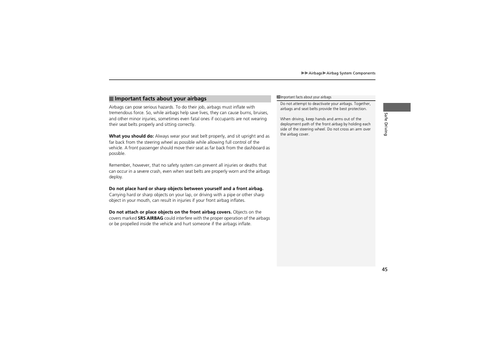 HONDA 2014 Accord Hybrid - Owner's Manual User Manual | Page 47 / 561
