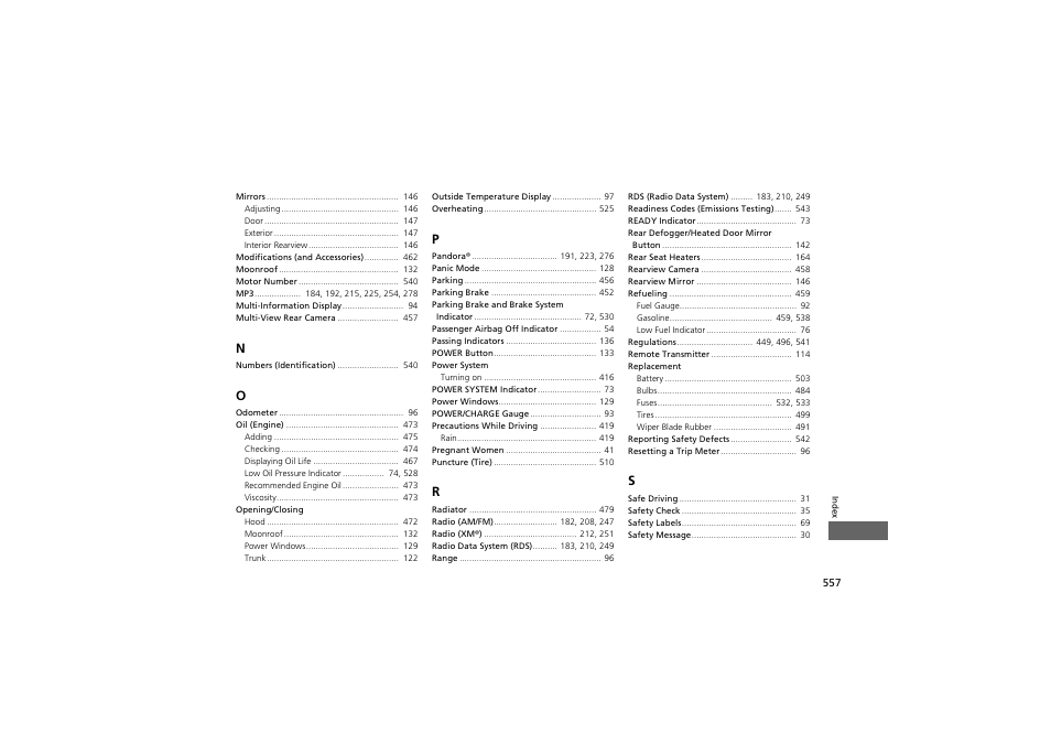 HONDA 2014 Accord Hybrid - Owner's Manual User Manual | Page 559 / 561