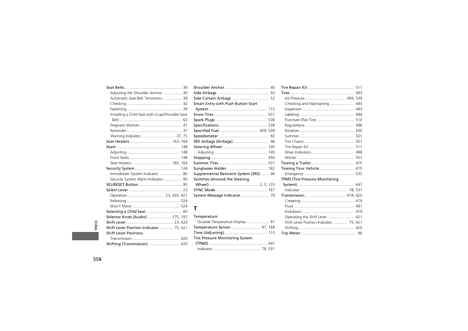 HONDA 2014 Accord Hybrid - Owner's Manual User Manual | Page 560 / 561