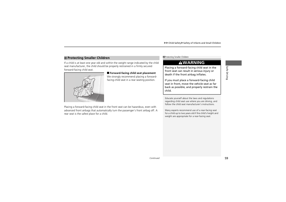 Warning | HONDA 2014 Accord Hybrid - Owner's Manual User Manual | Page 61 / 561
