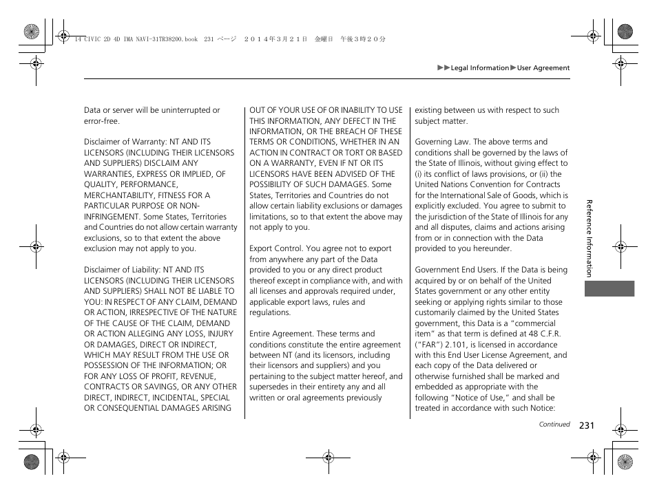 HONDA 1984 Civic - Navigation Manual User Manual | Page 232 / 253