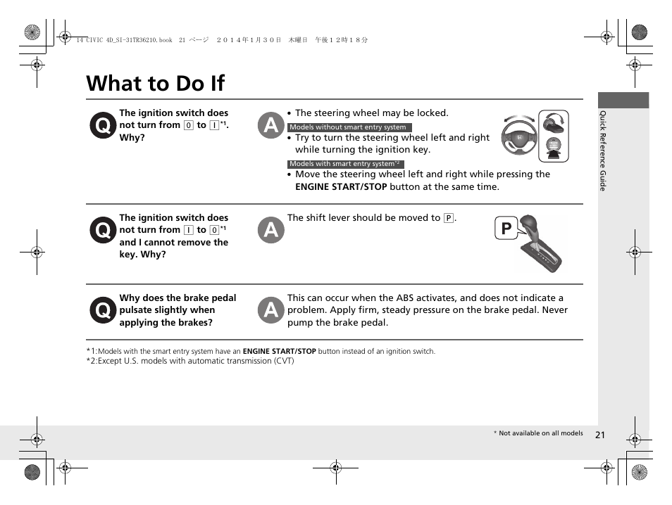 What to do if | HONDA 1984 Civic Sedan - Owner's Manual User Manual | Page 22 / 469