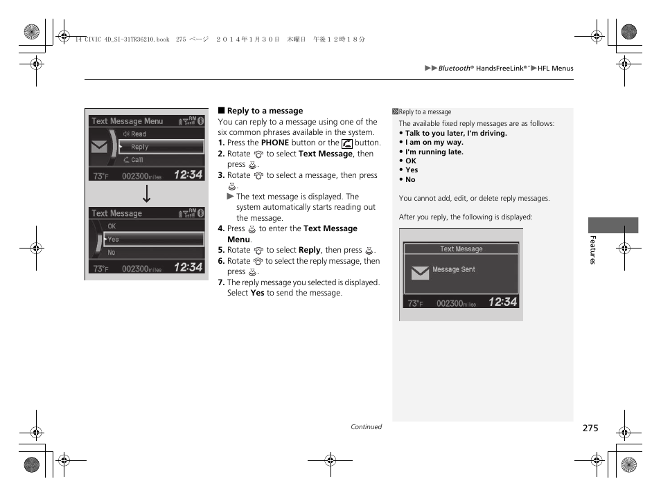 HONDA 1984 Civic Sedan - Owner's Manual User Manual | Page 276 / 469