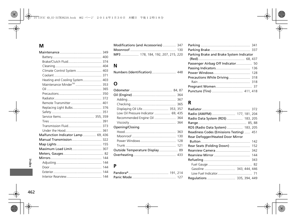 HONDA 1984 Civic Sedan - Owner's Manual User Manual | Page 463 / 469