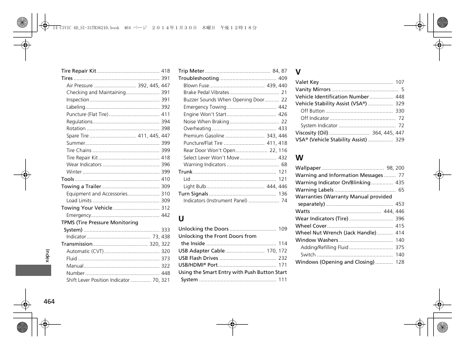 HONDA 1984 Civic Sedan - Owner's Manual User Manual | Page 465 / 469