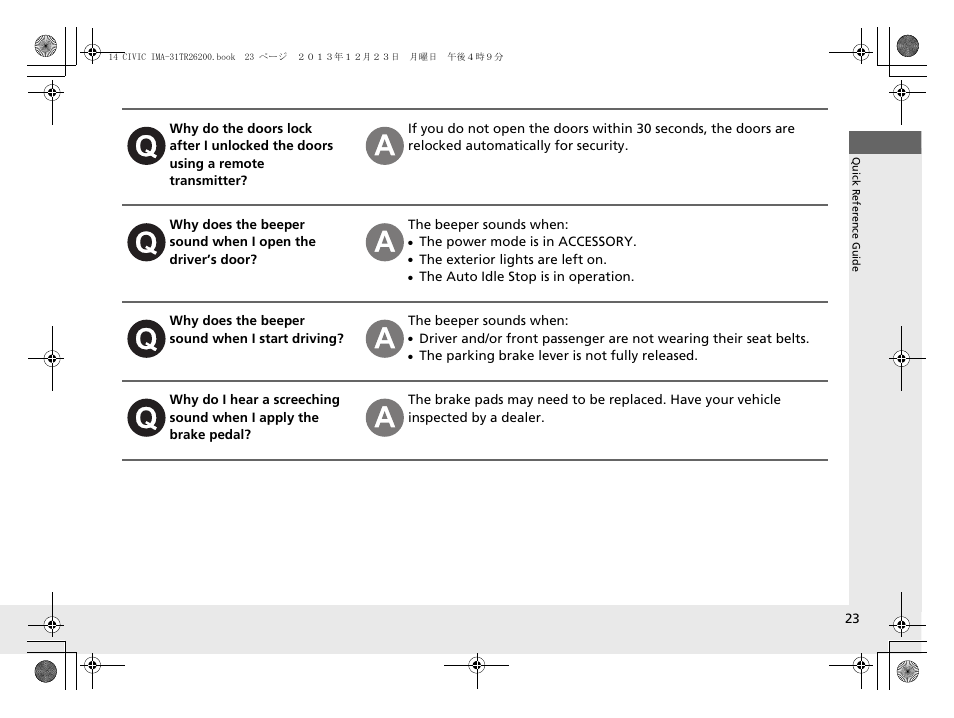 HONDA 2014 Civic Hybrid - Owner's Manual User Manual | Page 24 / 377