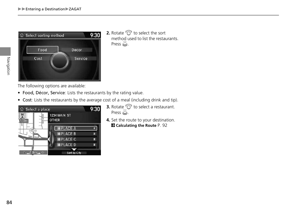 HONDA 2014 Crosstour - Navigation Manual User Manual | Page 86 / 153