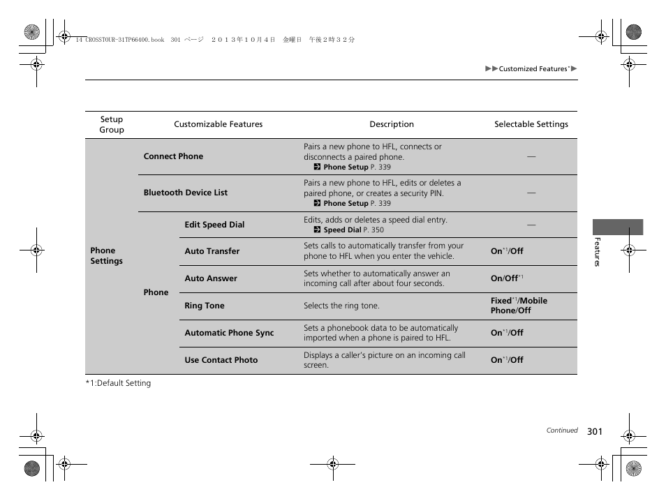 HONDA 2014 Crosstour - Owner's Manual User Manual | Page 302 / 573