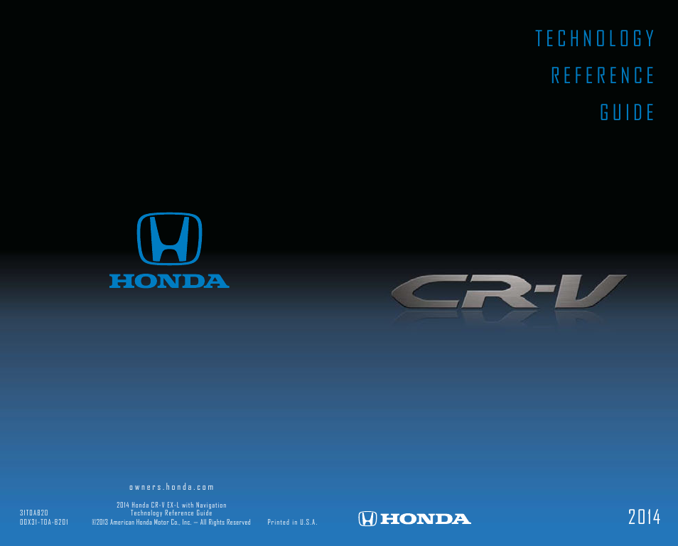 HONDA 2014 CR-V (EX-L with Navigation) - Technology Reference Guide User Manual | 15 pages