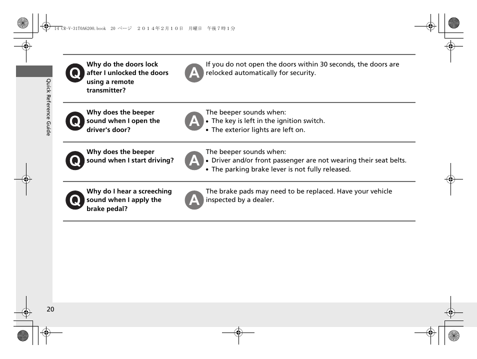 HONDA 2014 CR-V - Owner's Manual User Manual | Page 21 / 365