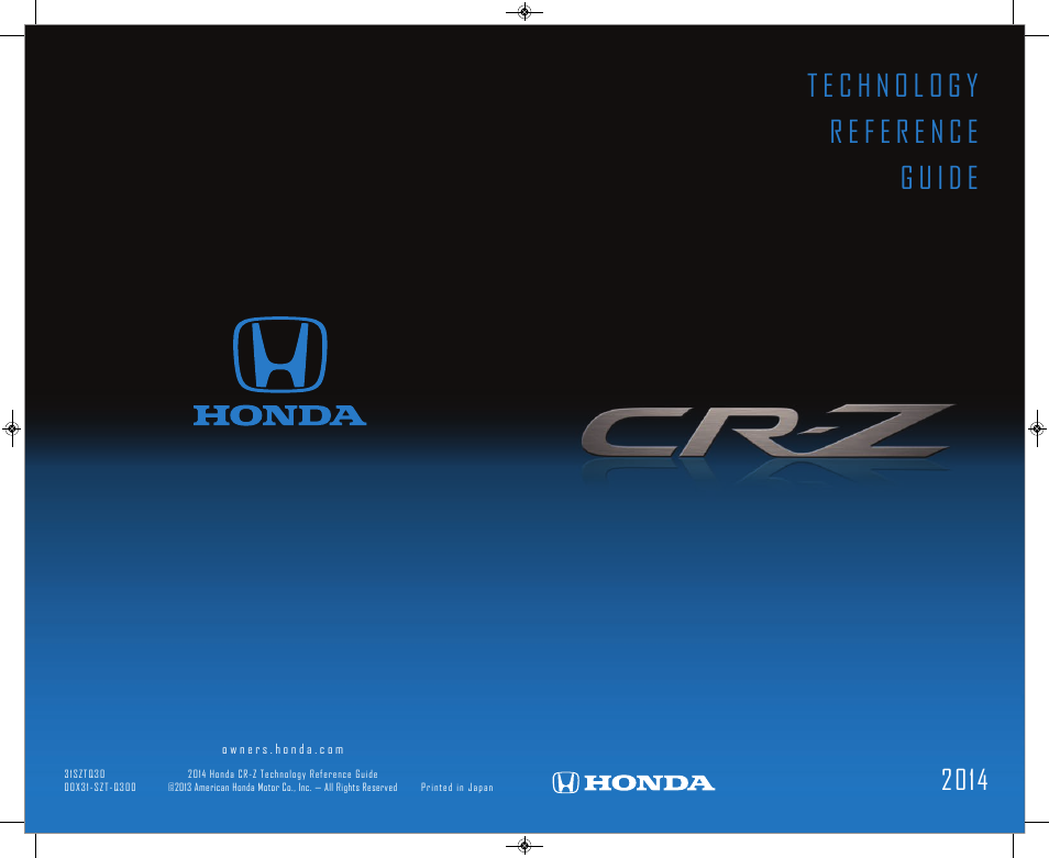 HONDA 2014 CR-Z - Technology Reference Guide User Manual | 20 pages
