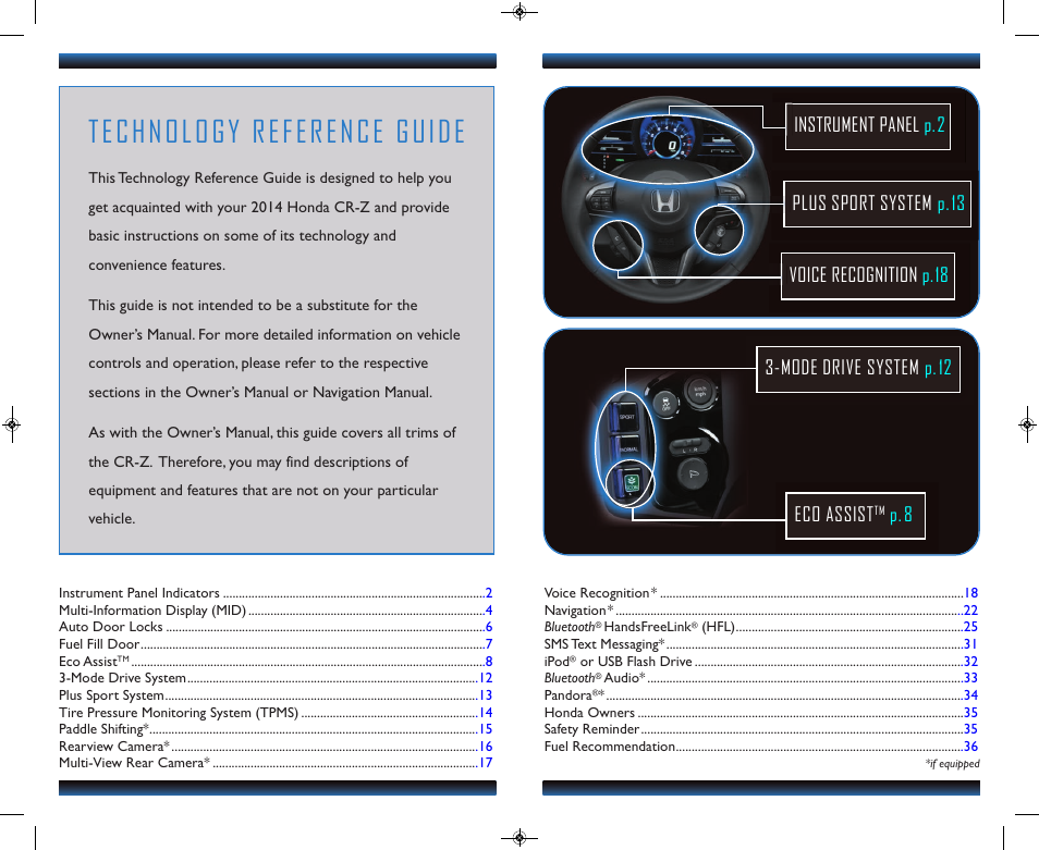 Technology reference guide | HONDA 2014 CR-Z - Technology Reference Guide User Manual | Page 2 / 20