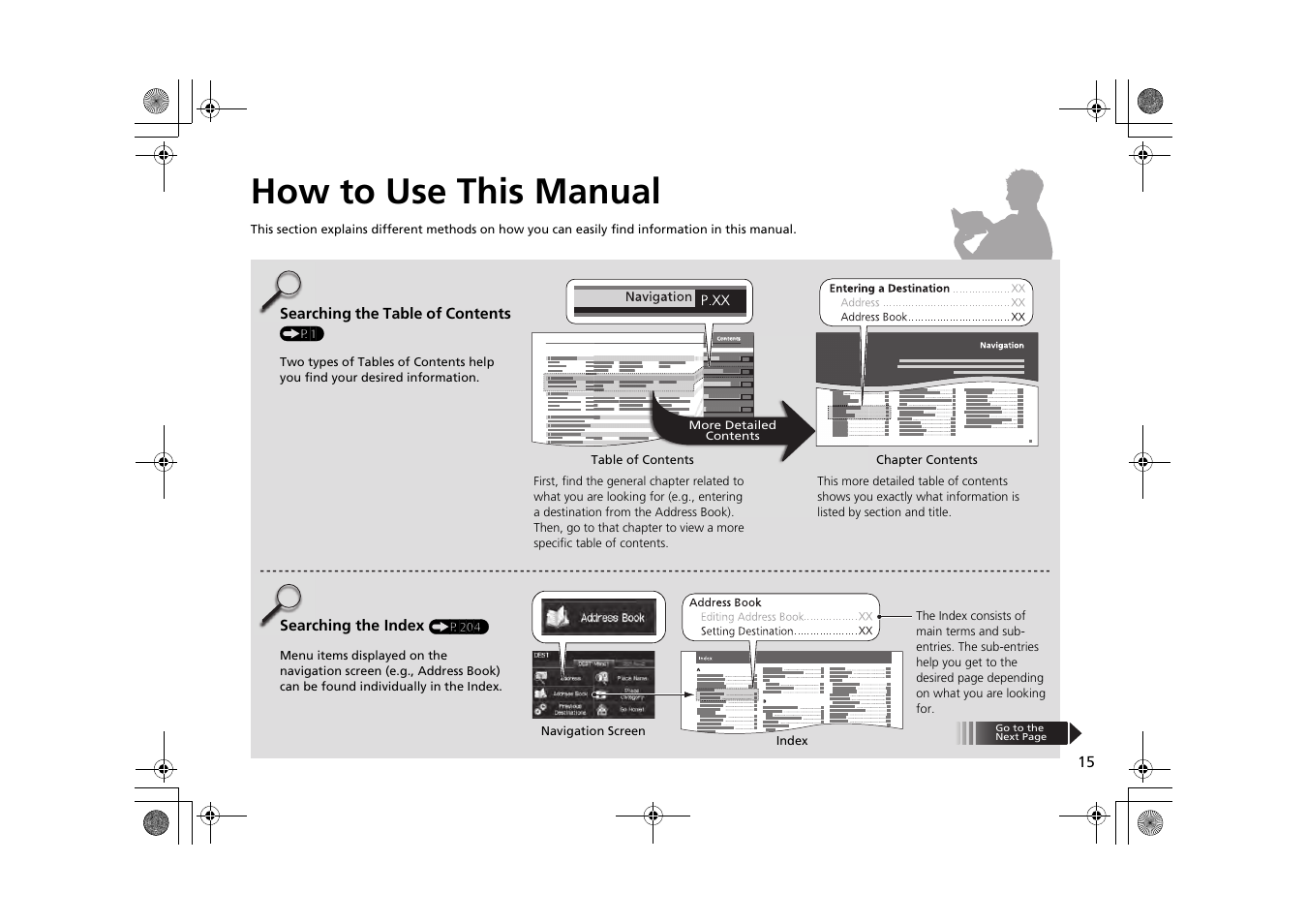 How to use this manual | HONDA 2014 CR-Z - Navigation Manual User Manual | Page 16 / 208