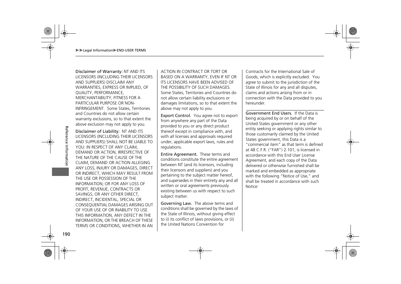 HONDA 2014 CR-Z - Navigation Manual User Manual | Page 191 / 208