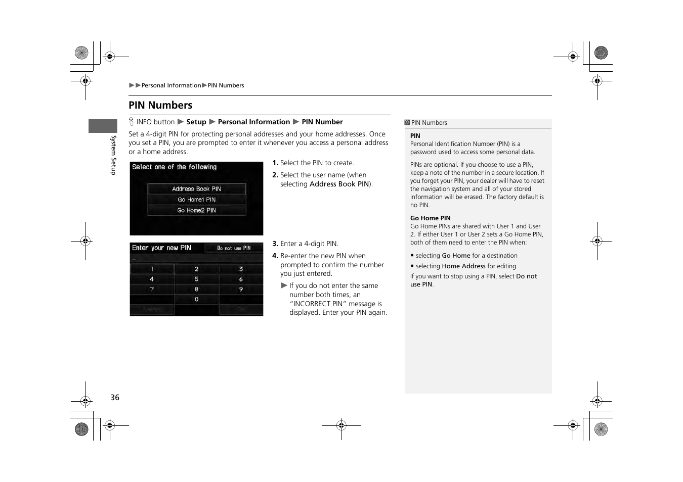 Pin numbers, 2 pin numbers, P. 36 | HONDA 2014 CR-Z - Navigation Manual User Manual | Page 37 / 208