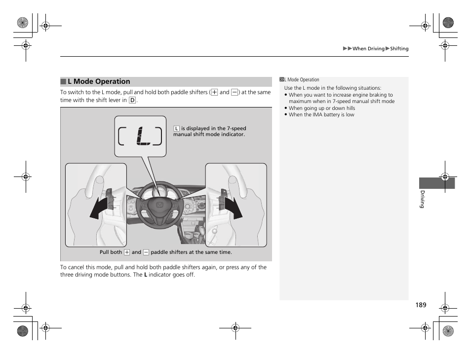 P189) | HONDA 2014 CR-Z - Owner's Manual User Manual | Page 190 / 329