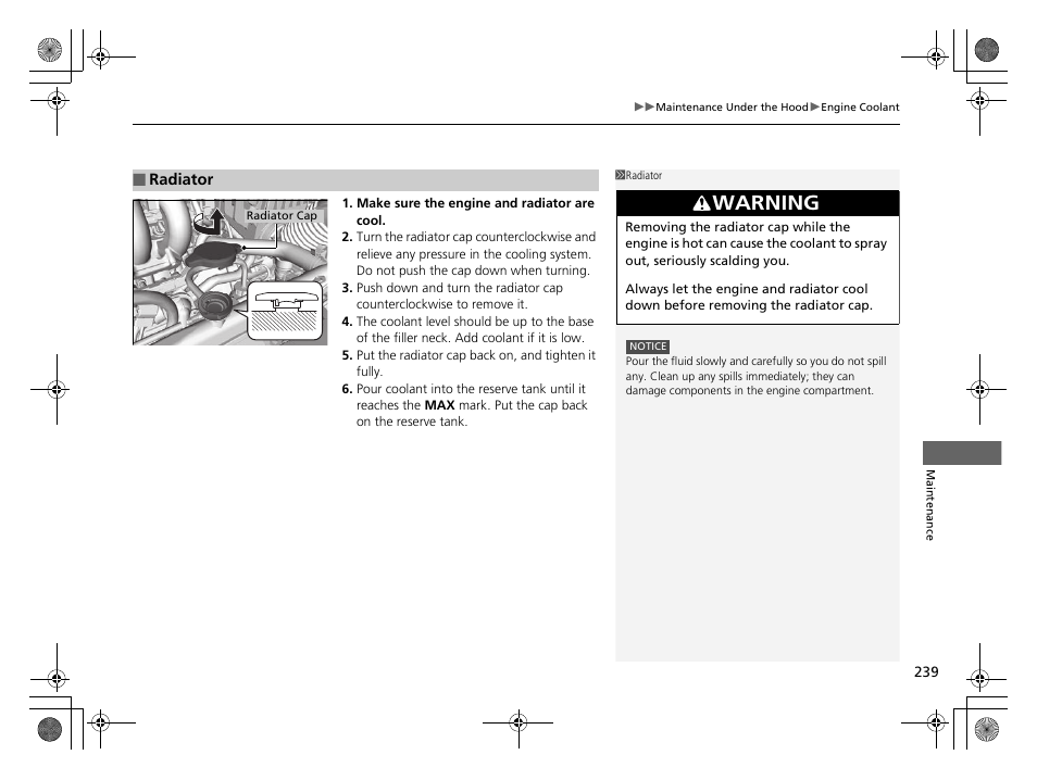 Warning | HONDA 2014 CR-Z - Owner's Manual User Manual | Page 240 / 329