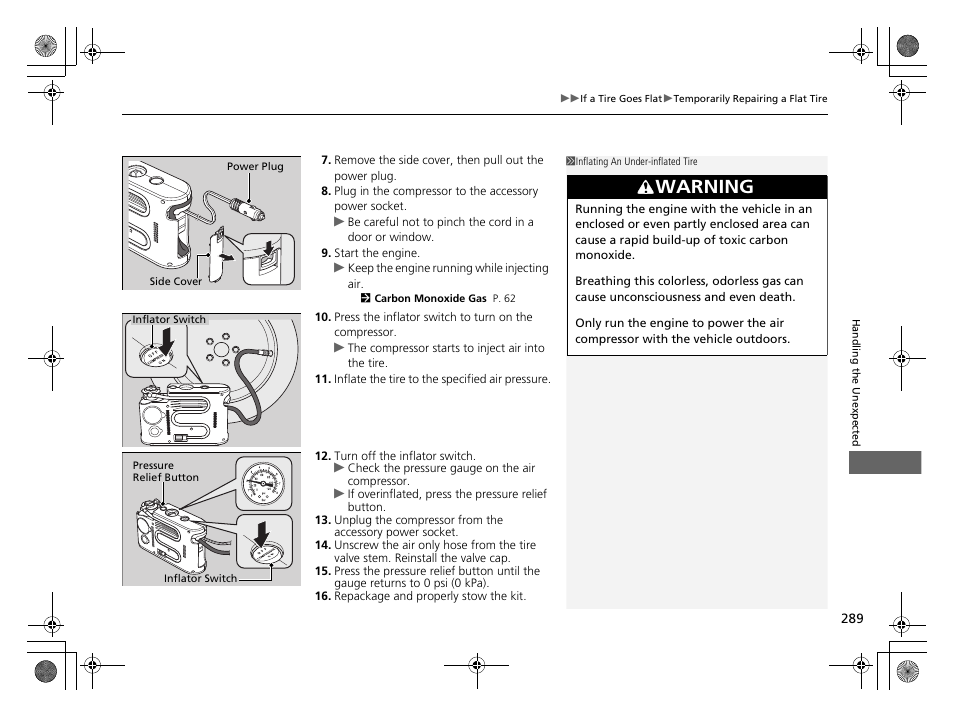 Warning | HONDA 2014 CR-Z - Owner's Manual User Manual | Page 290 / 329