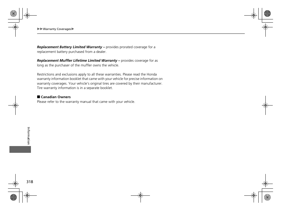 HONDA 2014 CR-Z - Owner's Manual User Manual | Page 319 / 329