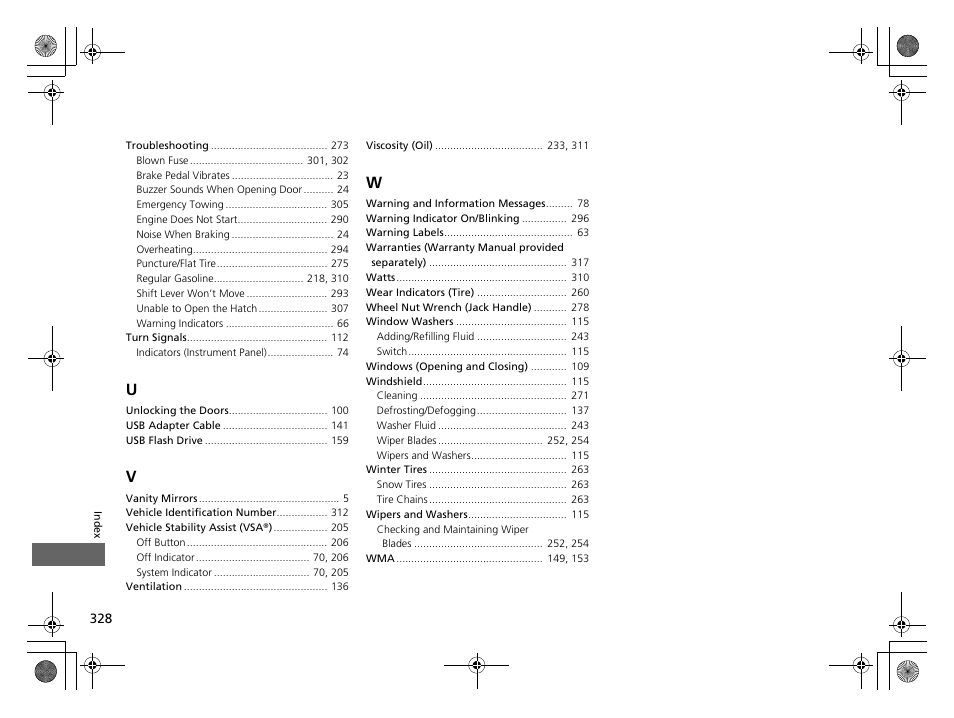 HONDA 2014 CR-Z - Owner's Manual User Manual | Page 329 / 329