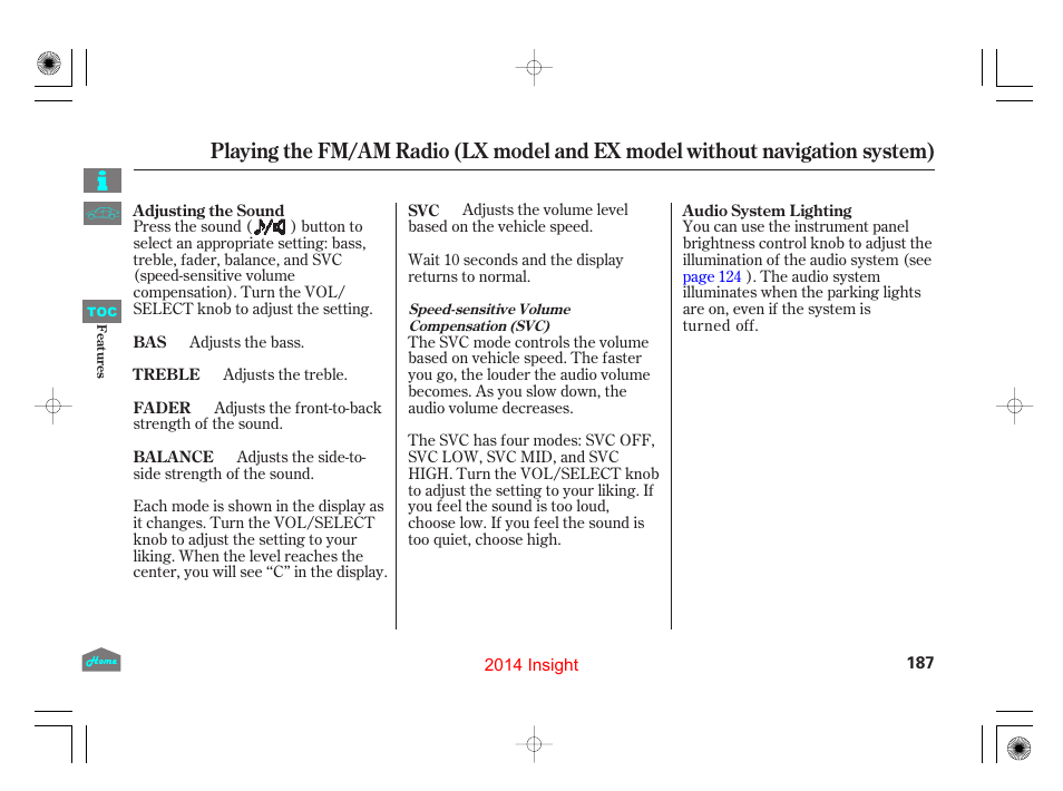 HONDA 2014 Insight - Owner's Manual User Manual | Page 190 / 411