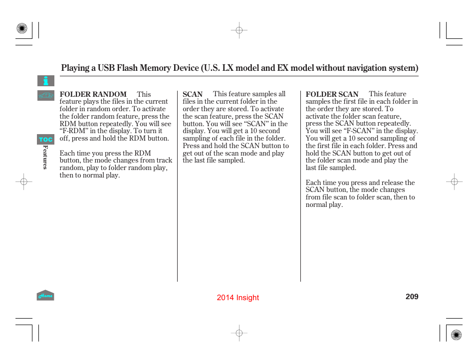 HONDA 2014 Insight - Owner's Manual User Manual | Page 212 / 411