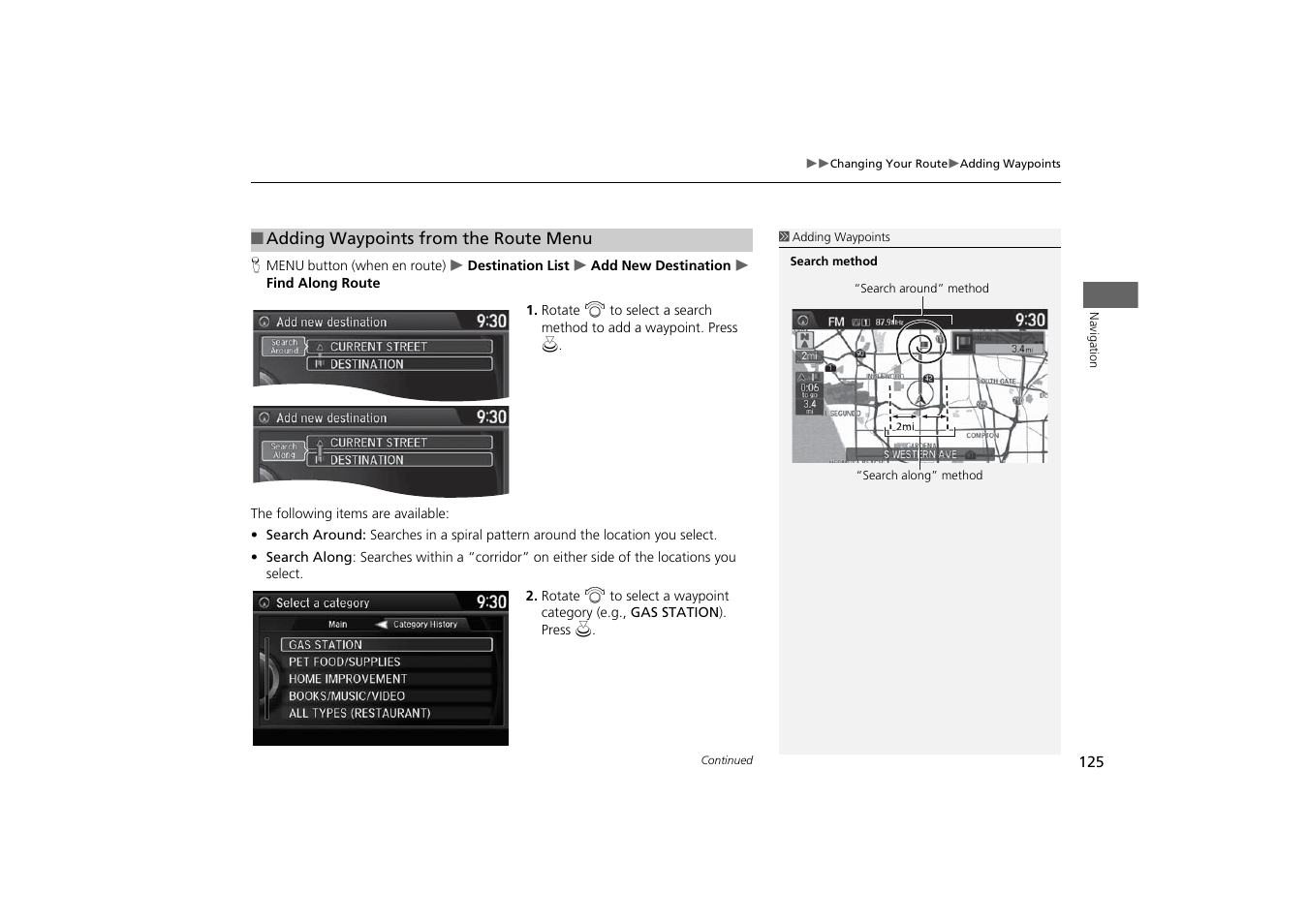 HONDA 2014 Odyssey - Navigation Manual User Manual | Page 126 / 327