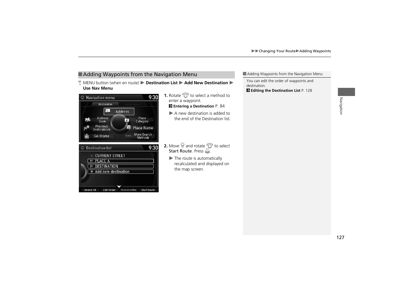 HONDA 2014 Odyssey - Navigation Manual User Manual | Page 128 / 327