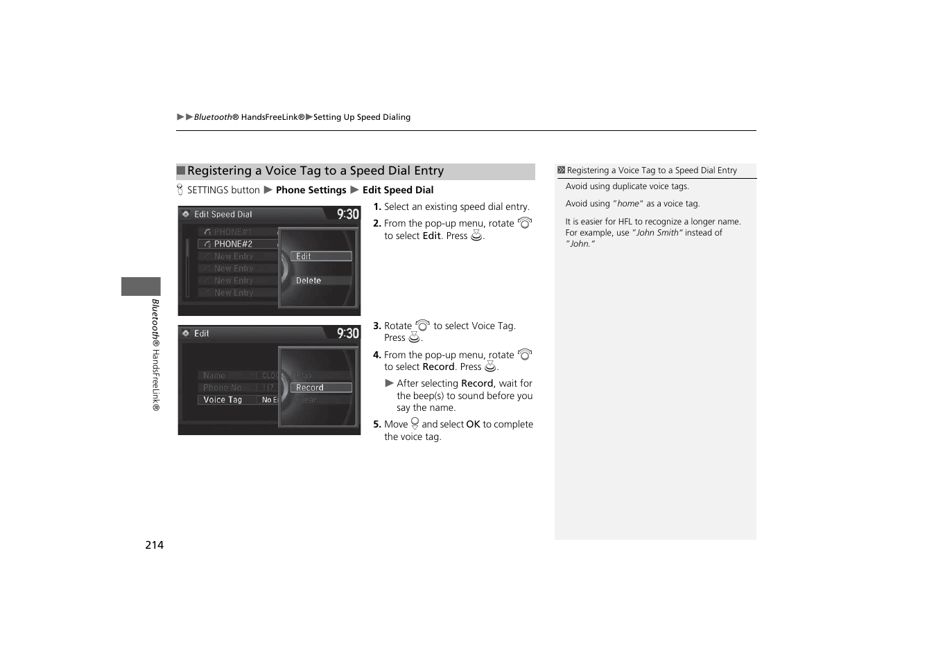 HONDA 2014 Odyssey - Navigation Manual User Manual | Page 215 / 327