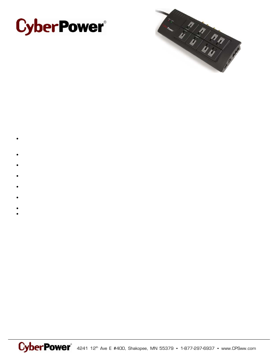 CyberPower Systems 949532008902 User Manual | 2 pages