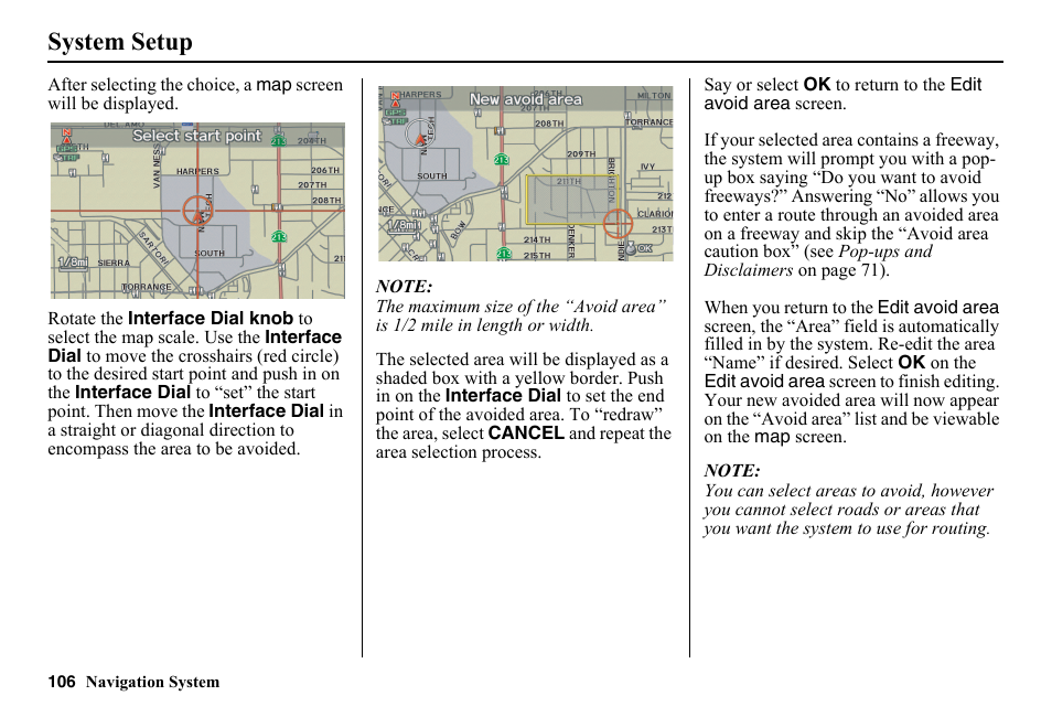 System setup | HONDA 2014 Pilot - Navigation Manual User Manual | Page 107 / 179